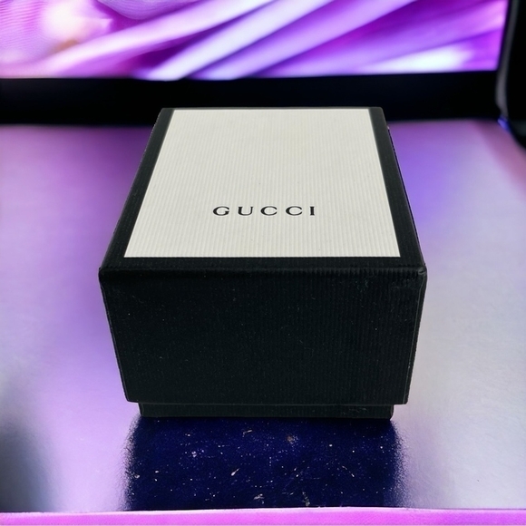 Authentic Empty GUCCI BOX Small Black White Accessories Box Jewelry Pendant Box - Picture 1 of 5